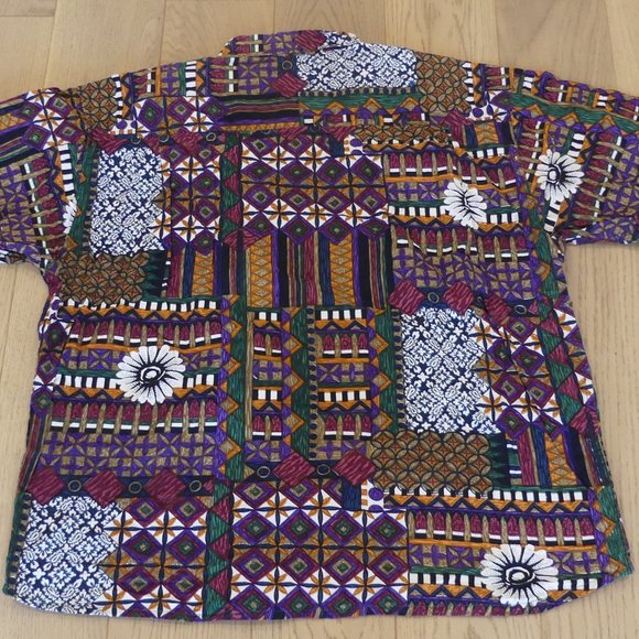 R&R Sport Vintage Multicoloured XLarge Short Sleeve Button Down - Picture 4 of 4